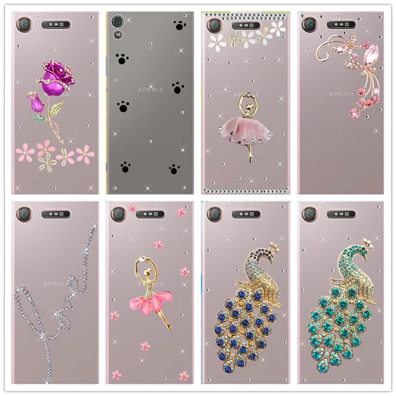 Чехол со стразами и павлином для sony Xperia XA1 Ultra XA2 PLUS XA C5 C6 XZ1 XZ2 Premium Compact XZ3 DIY Bling hard cover