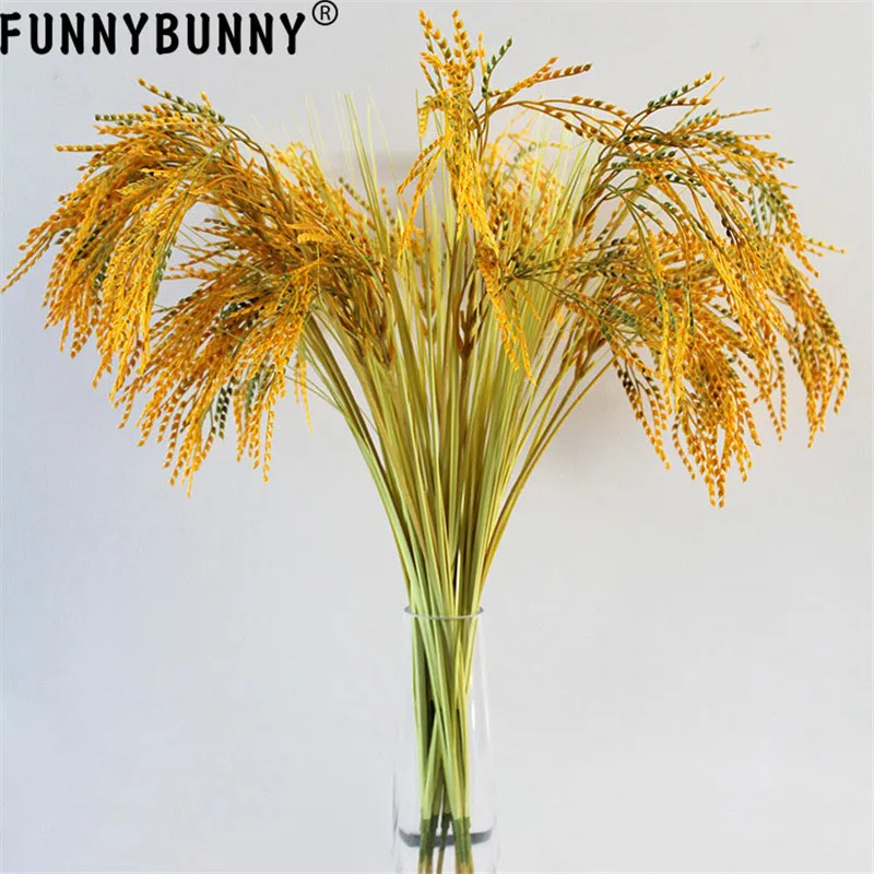 FUNNYBUNNY 5 шт. искусственная Золотая пшеничная трава поддельные кустарники растения