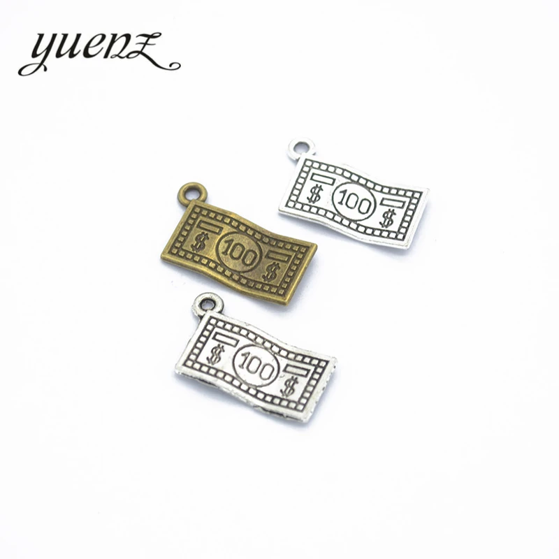 

YuenZ 15pcsAlloy Metal Antique Silver color Dollar Pendants Charms DIY Jewelry Findings For Necklace Jewelry Making 21*13mm J142