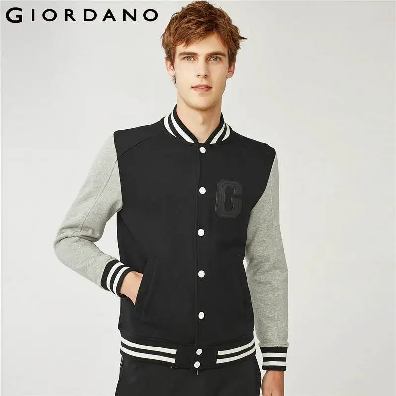 Giordano мужская куртка с вышивкой контрастного цвета воротник бейсбольная