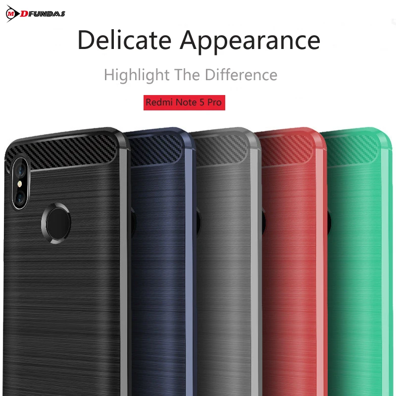 Чехол для Xiaomi Redmi Note 5 Pro, чехлы для xiomi Redmi Note 5 Pro, силиконовый чехол для задней панели, мягкий черный роскошный чехол Ksiomi из углеродного волокна