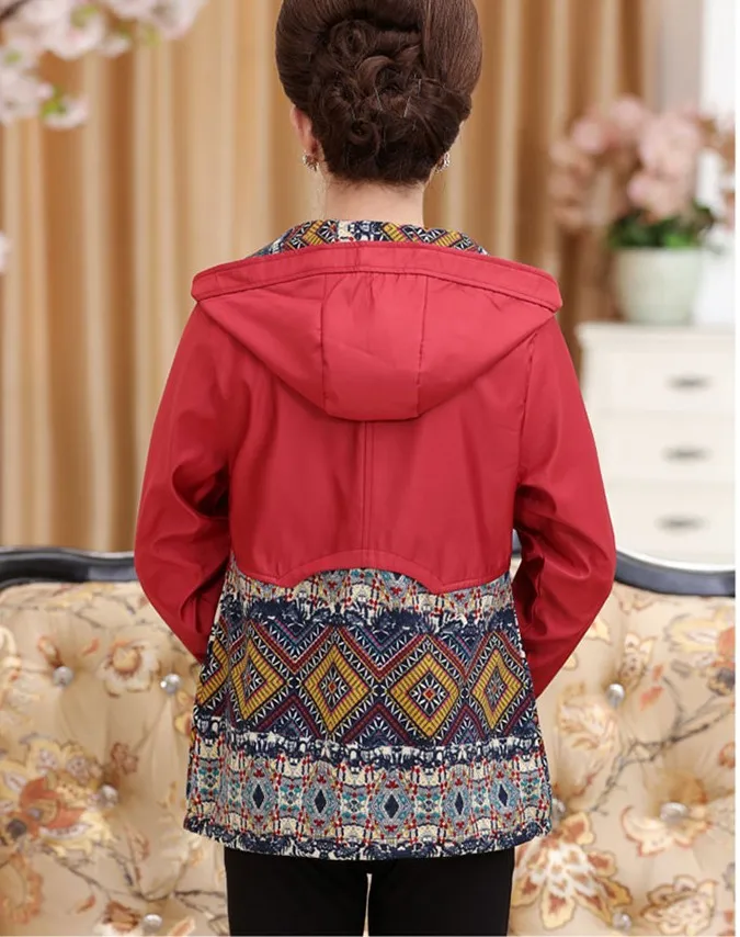 Куртка с капюшоном для мам Повседневная ветровка большого размера женщин