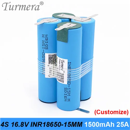 4S1P-15MM-P-01 3S 12,6 V 4S 16,8 V 5S 18V аккумулятор INR18650-15MM 1500mah 25A разрядный ток для шуруповерта батареи(по индивидуальному заказу - Цвет: 4S1P-15MM-P-01
