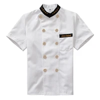 chef jacket food service short sleeved summer hotel chef uniform double breasted chef clothing