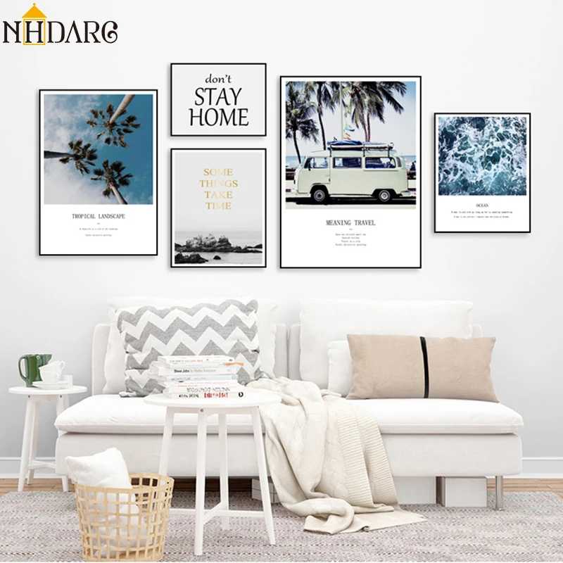 

Quote Don't Stay Home Meaning of travel Landscape Seascape Canvas Print Painting Poster Wall Pictures for Living Room Home Decor