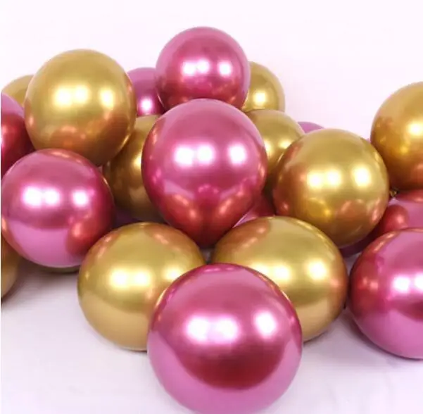 gold rosered Хромированный металлический шар, 50 шт./лот, 12 дюймов, уплотненный, 2,8 г, латексные шары для свадьбы и дня рождения вечерние, Декор, Гелиевый шар, большой круглый шар - Цвет: gold rosered