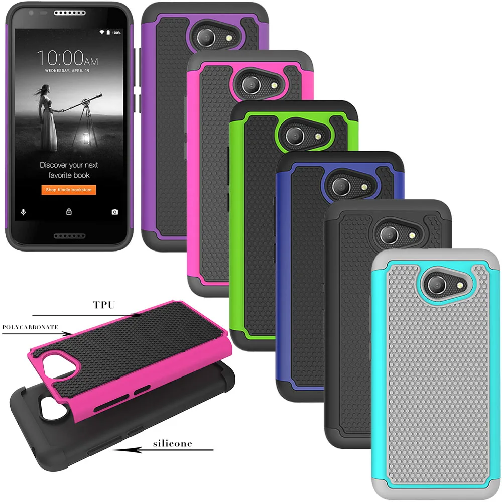 Для Alcatel Kora/A30/ZIP LTE A577VL A576BL сверхмощный Гибридный бронированный двухслойный чехол