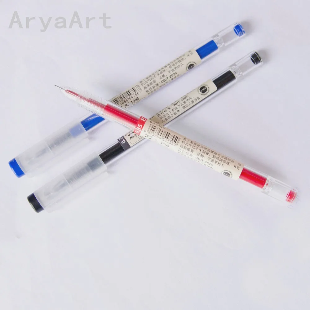 Гелевая ручка 0 35 мм черная синяя 6 шт./лот|muji style|gel pengel pen black |