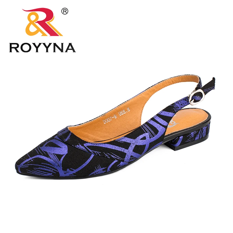 ROYYNA/новые модные стильные женские туфли-лодочки с острым носком Женские