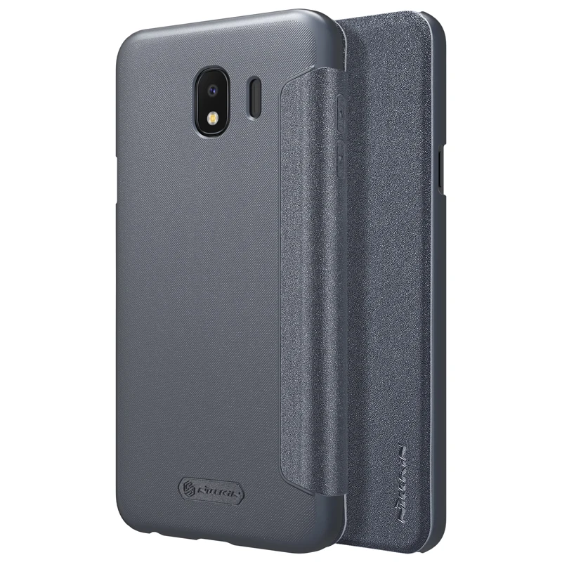 Кожаный чехол NILLKIN для Samsung Galaxy J4 деловая задняя крышка флип-чехол телефона