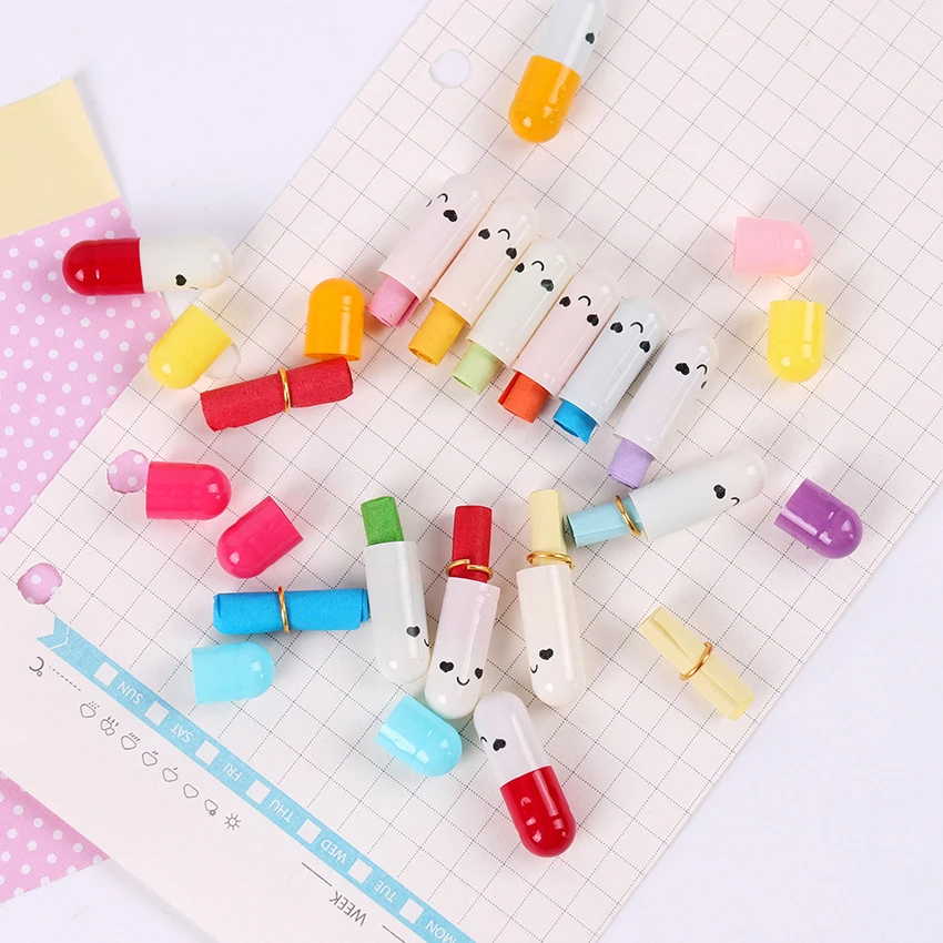 50 шт. новые модные детские капсульные буквы бумага Kawaii Emoticon смайлик таблетки