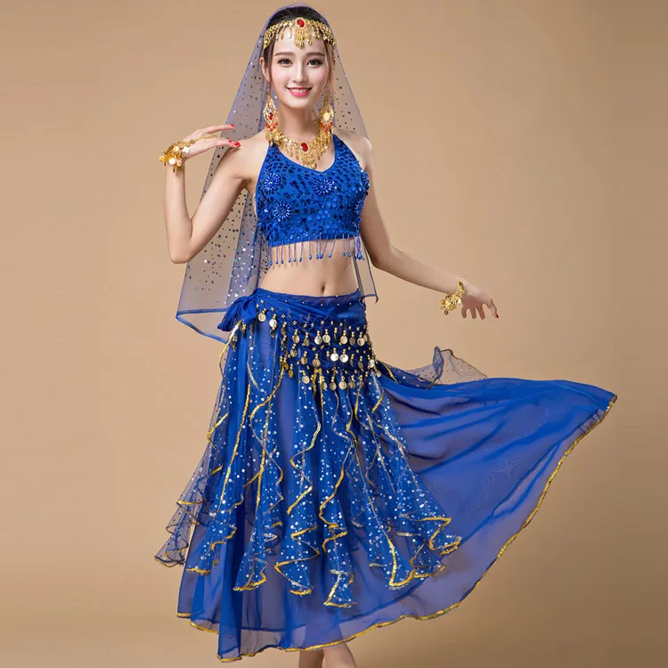 Комплект из 4 предметов для выступлений женский костюм танца живота цыганские