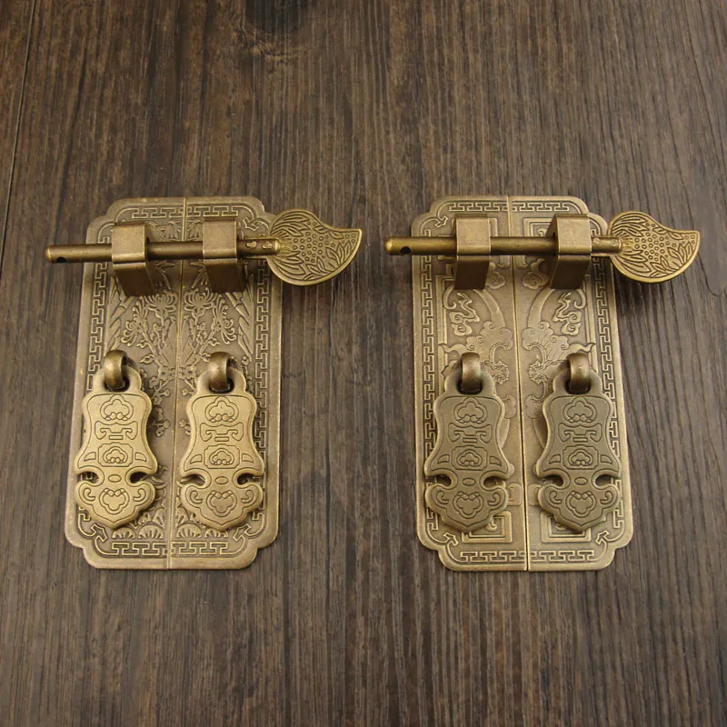Vintage Brass Handle Kitchen Drawer Cabinet Door Bamboo Flowers Furniture Knobs Hardware Cupboard Pull Handles 10*2.6cm 1 Set |