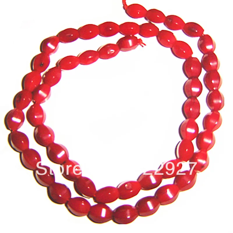 Бамбуковые коралловые бусины в форме оливы 54 шт. партии размер около 6x8 мм