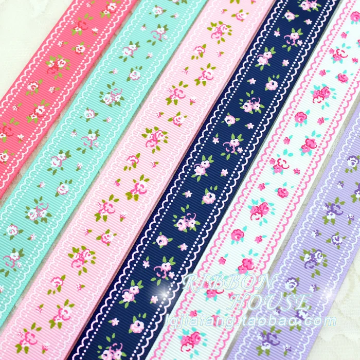 2 метра 1 ''(25 мм) grosgrain ленты печатные милые цветочные серии DIY Свадебная