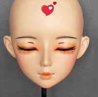 mian 02female girl resin half head kigurumi bjd eyes crossdress cosplay japanese anime role lolita mask with eyes and wig