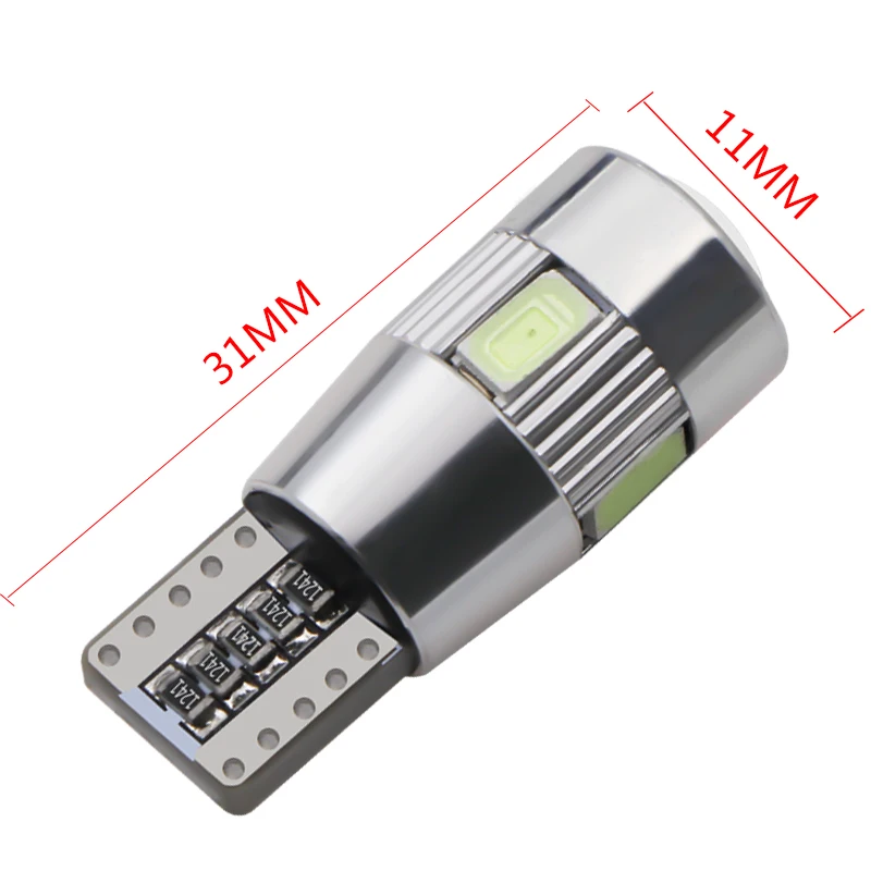1 шт. T10 W5W 194 6 smd 5630 5730 Светодиодные лампы с объективом canbus без ошибок автомобильные