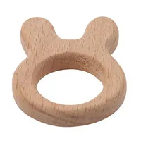 Rabbit Детские деревянные бусины в форме героев мультфильмов, Детские Прорезыватели, деревянные Прорезыватели для зубов, уход за зубами, Детские Прорезыватели для детей, Детские Прорезыватели, 4 вида - Цвет: Rabbit