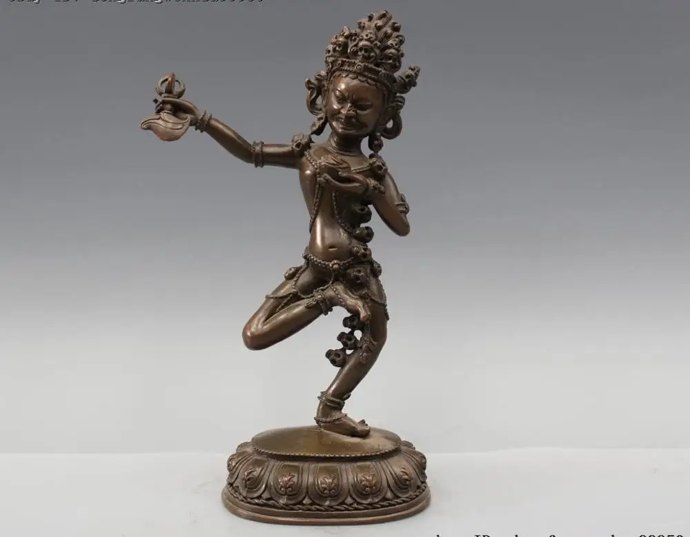 

Tibetan Copper Bronze Vajravarahi Simhamukha Dorje Phakmo Goddess Buddha Statue