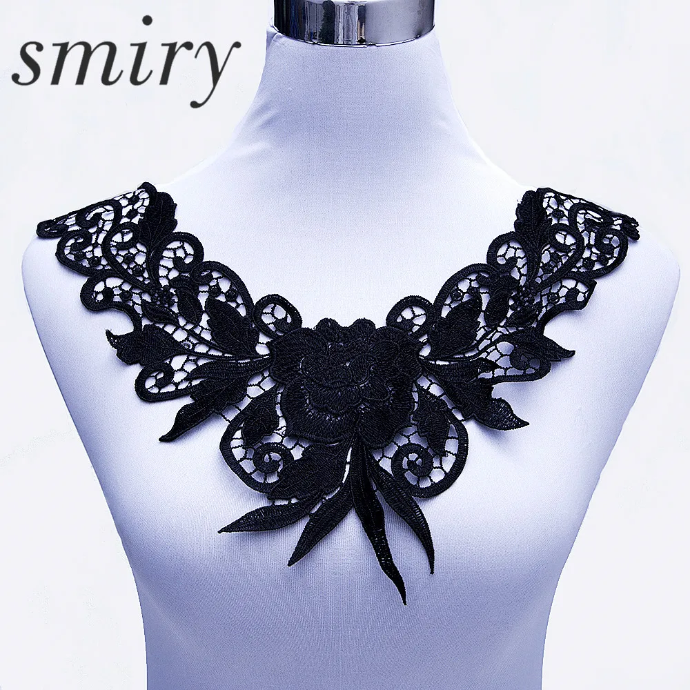 Smiry 1 шт. высокое качество красивый кружевной Цветочный Воротник 36*32 см кружевная