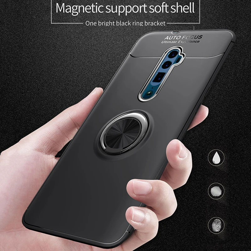 Для OPPO Reno 10x Zoom Case кольцо на палец Магнитный кронштейн Мягкая силиконовая задняя