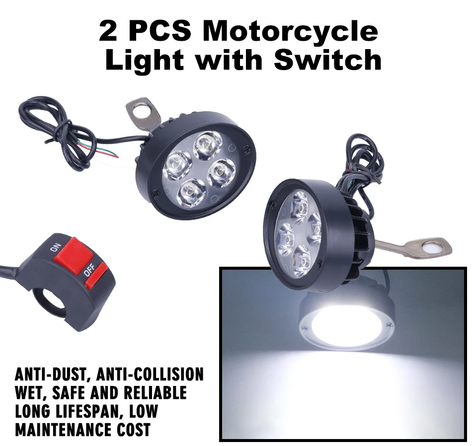 CARLitek faro moto белый Светодиодный прожектор передняя фара Лампа Комплект внешние мотоциклетные фары дальнего света светодиодный Белый 2 шт