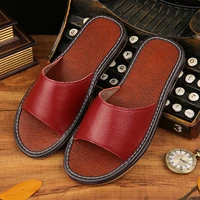 genuine leather slippers shoes couple slippers summer indoor home slippers women plus size 35 44 high quality