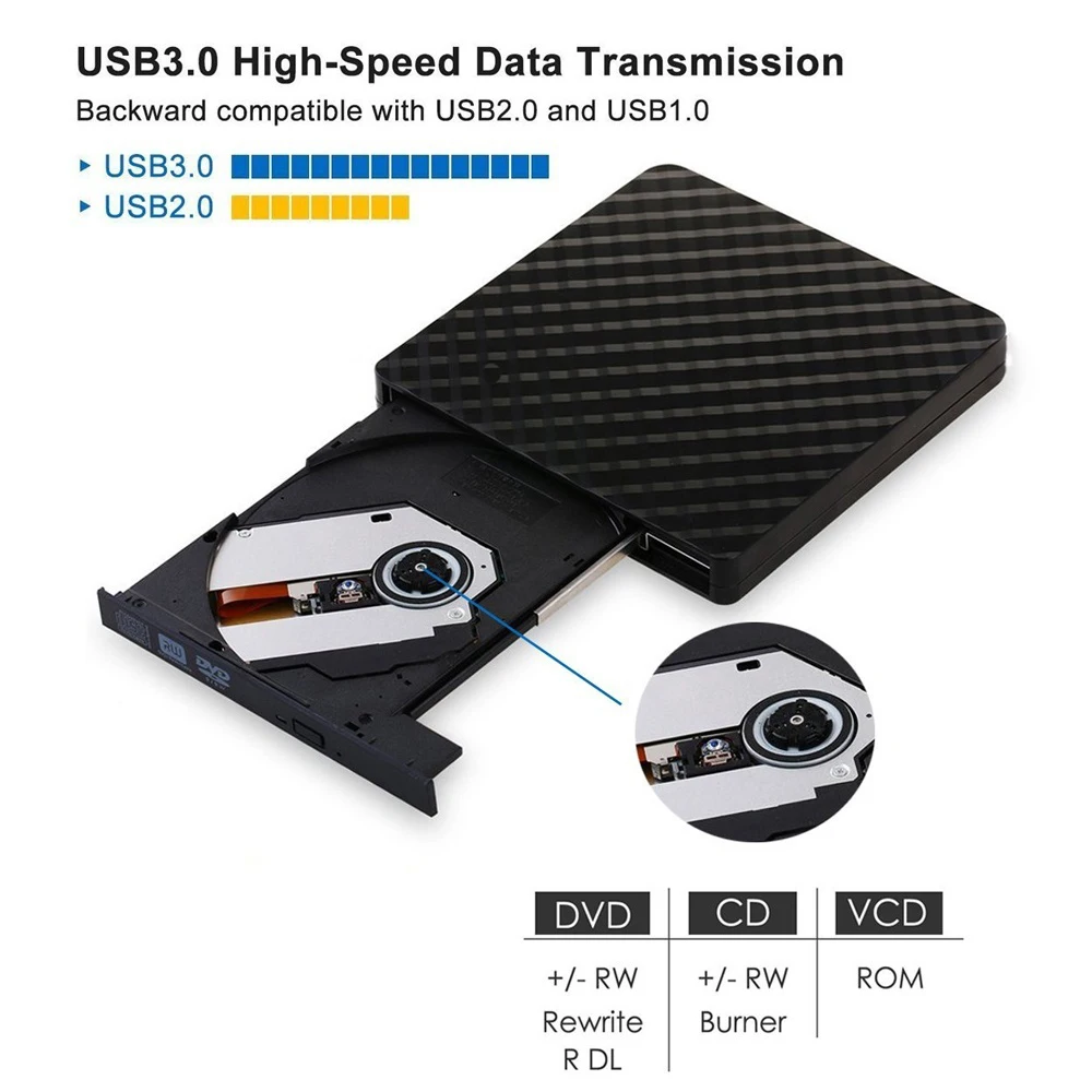 Универсальный внешний компакт дисков DVD ROM USB3.0 dvd привод Desktop Прочный USB RW диск