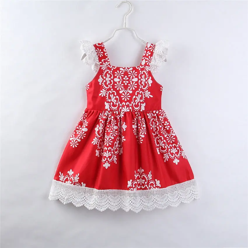 Infant Toddler Kids Baby Girl Clothes Dresses Princess Party Pageant Red Tutu Flower Dress Girls 2-7Y | Детская одежда и обувь