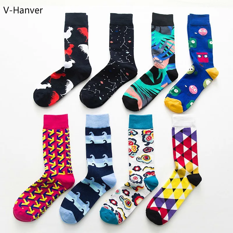 V Hanver Мода красочные счастливые носки унисекс с изображением мультяшных облаков