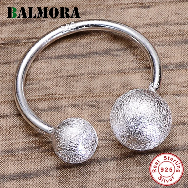 

Женское кольцо с шариком BALMORA, вечерние кольца из стерлингового серебра 925 пробы с изменяемым размером, подарок для влюбленных, простое ювел...