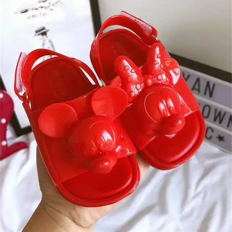 Mini Melissa Mickey New Kids Boys Girls Sandals Princess Shoes Soft Baby Flat Children Flip Slipper Beach | Мать и ребенок