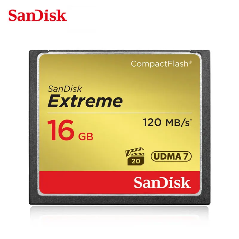 Sandisk Memory Card Extreme CompactFlash 32GB 64GB 128GB CF Card VPG-20 120MB/s 4K and Full HD Video For Canon D300 7D 5DSR Card