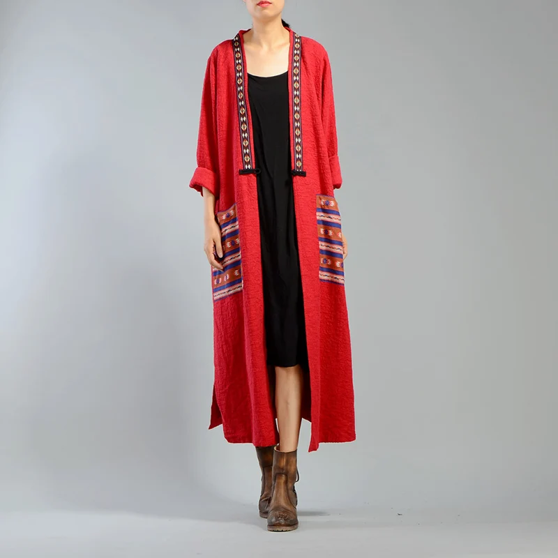 XIZIHUPAN Split Print Coat Female Patchwork Pockets V Neck Single Button Trench For Women X Long Windbreaker Tide Clothes | Женская