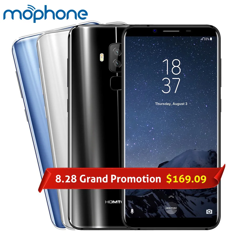 HOMTOM S8 смартфон 4G 5 7 &quotHD + Экран 18:9 MTK6750T Octa Core 4 Гб 64 16.0MP 5.0MP двойные задние 13.0MP