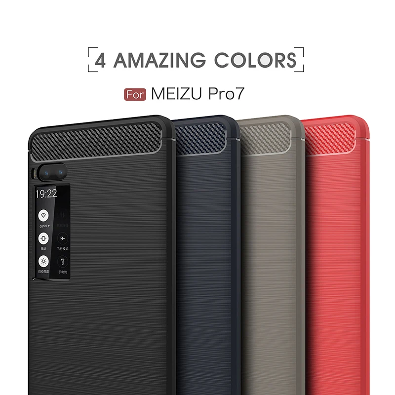 Алессер для MeiZu Pro 7 Plus чехол из углеродного волокна Силиконовый ТПУ мягкий все