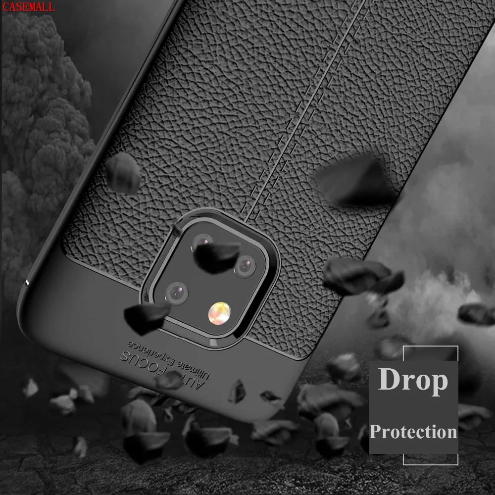 Чехол для телефона Huawei Mate 20 Pro противоударный кожаный текстурный Дизайн Мягкий
