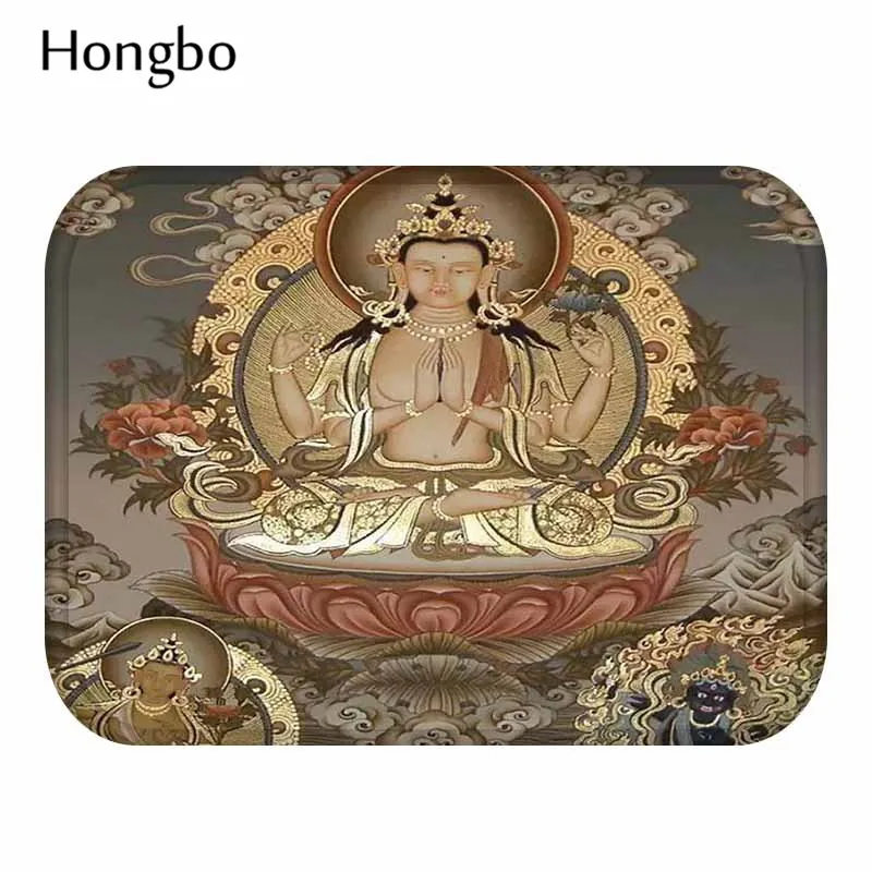 Hongbo Будда статуя Коврик для двери узор Декоративный Коврик Нескользящие двери впитывающие коврики коврик для ванной комнаты