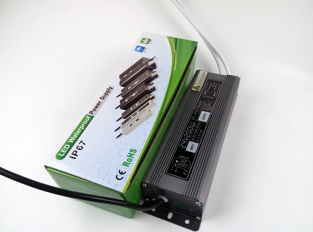 200W Waterproof LED Switching Power Supply AC 220V to DC 12V Led Transformer IP67 Outdoor Driver for Strip Flash Light | Лампы и