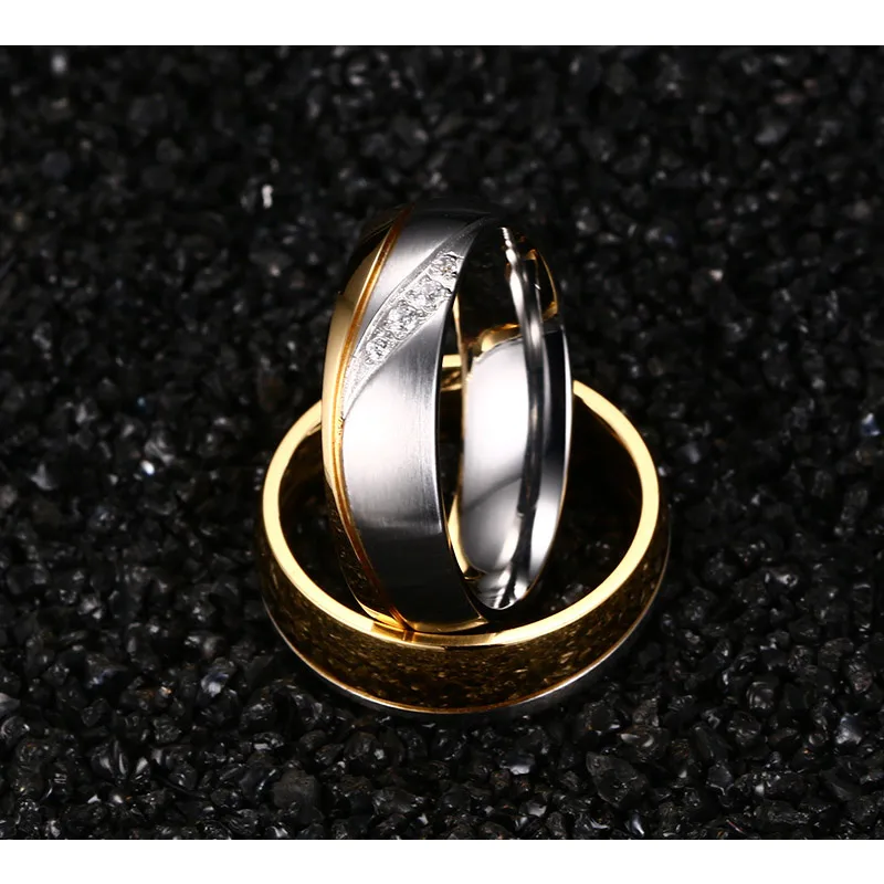 1 шт.! Кольца для женщин и мужчин CZ бриллиант свадебное кольцо 18k позолота