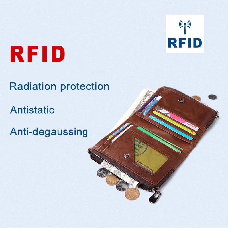 Rfid 100% натуральная Crazy Horse кожаный кошелек мужской маленький винтажный короткий