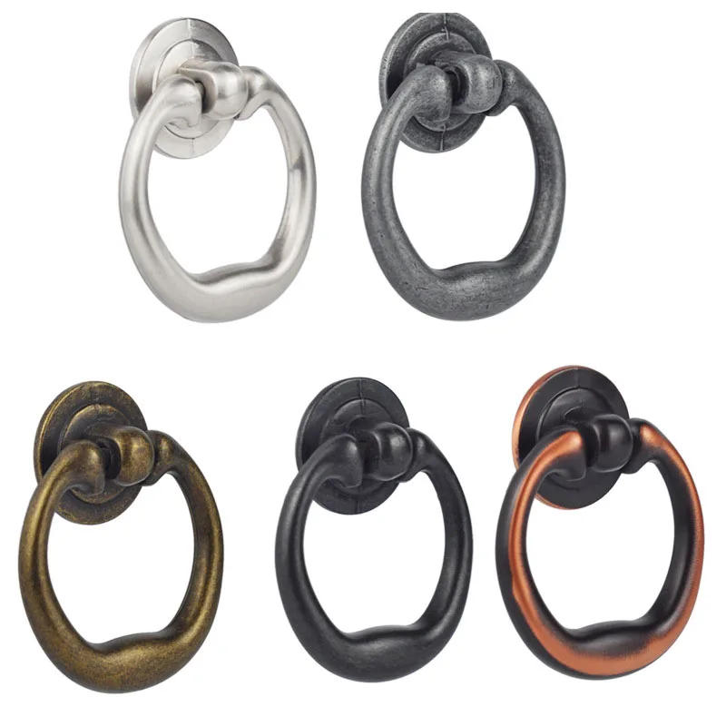 

Vintage Alloy Cabinet Handles Furniture Knobs European Kitchen Drawer Cupboard Chinese Ring Pull Handles,Bronze Tone,10Pcs