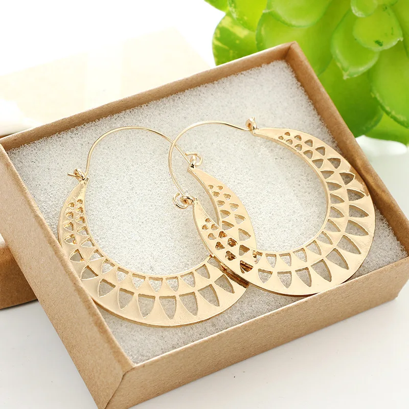 Женские сережки подвески Tocona Boho винтажные золотистого и серебристого цветов с
