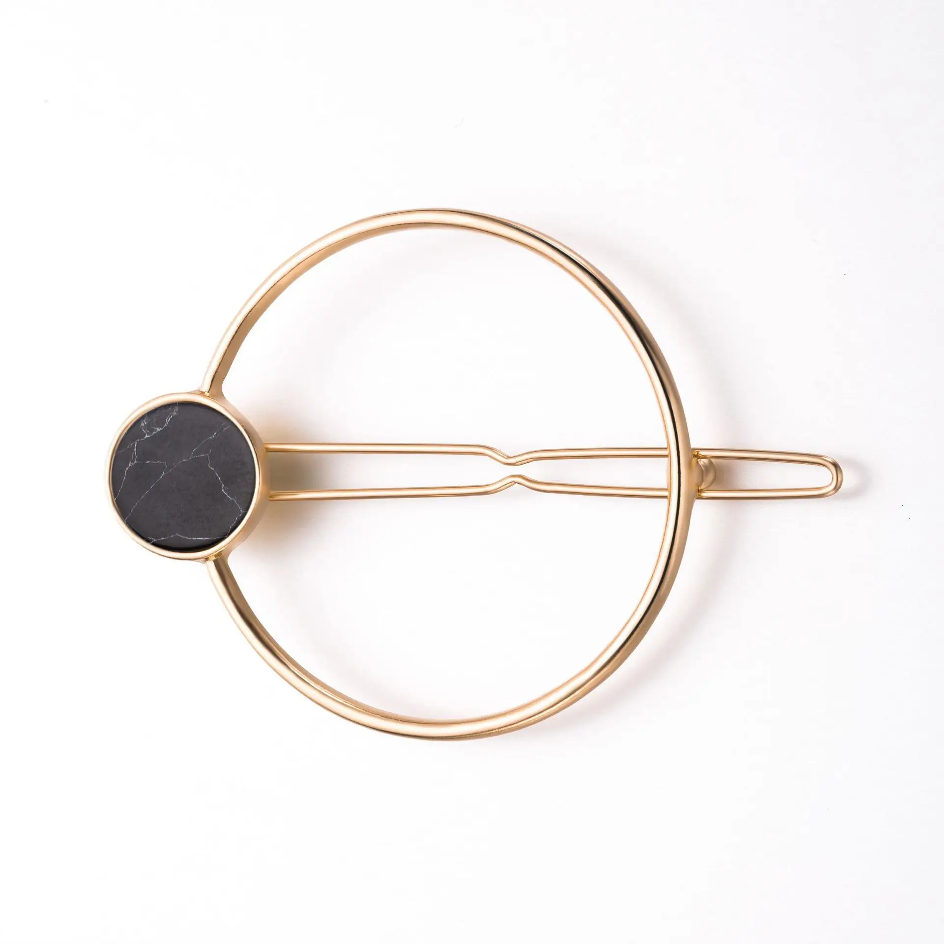 Fashion Women Girls Metal Circle Square Hair Clips Natural Stone Hairpins Barrettes Wedding Clip Accessories Dropshipping | Украшения и
