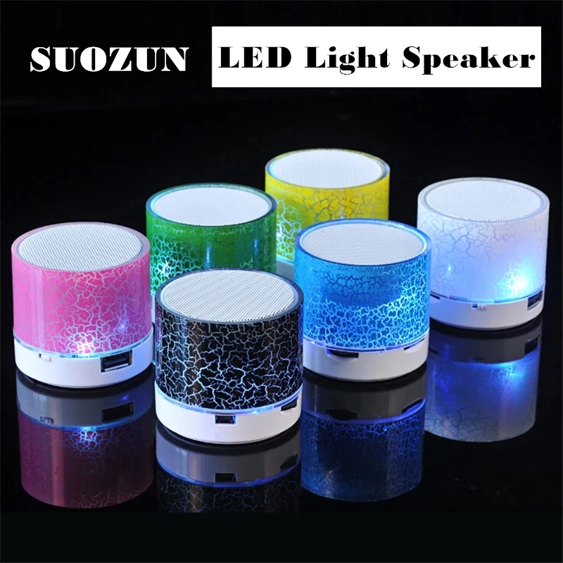 SUOZUN A9 LED Портативный Мини Bluetooth динамик s беспроводной громкой с TF USB FM микрофоном
