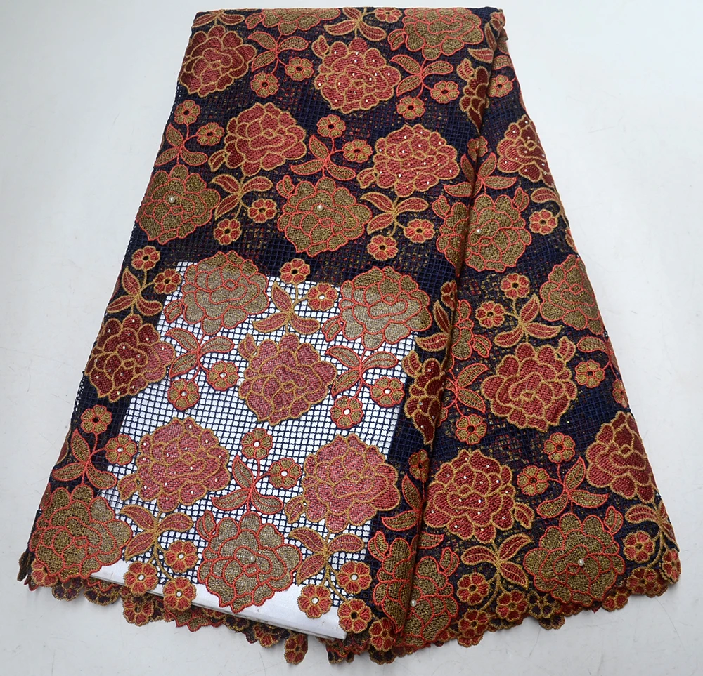 Модная африканская кружевная ткань 2019 высокого качества 5 ярдов шнур Африканский