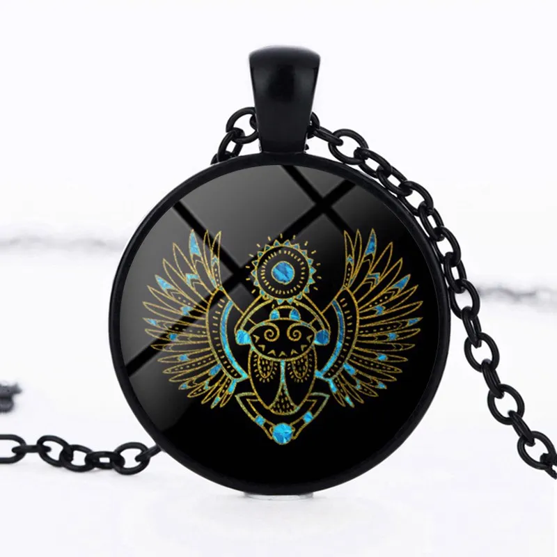 Серебристая бронзовая черная подвеска SUTEYI с жуком Египетский Scarab кулон ожерелье