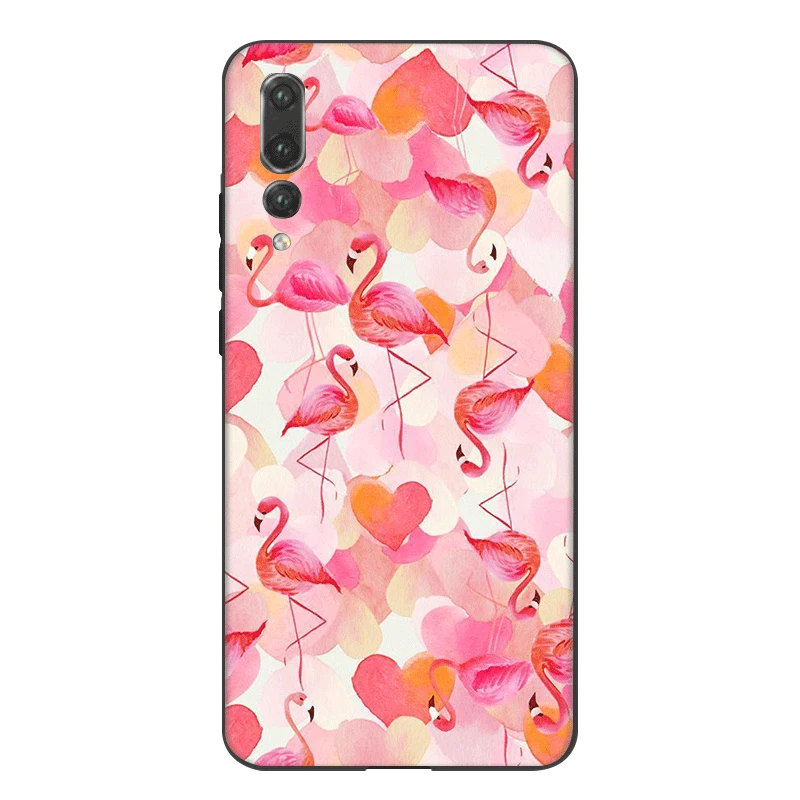 Силиконовый ТПУ чехол с Фламинго цветочным узором для huawei P8 P9 P10 P20 Lite Mini Pro P Smart