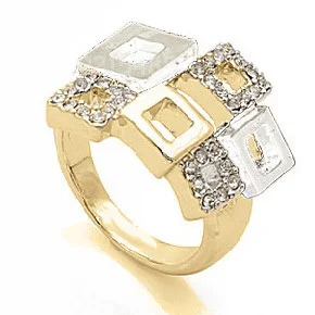 Женское кольцо на палец с австрийским кристаллом желтое и белое|ring jewelry|finger