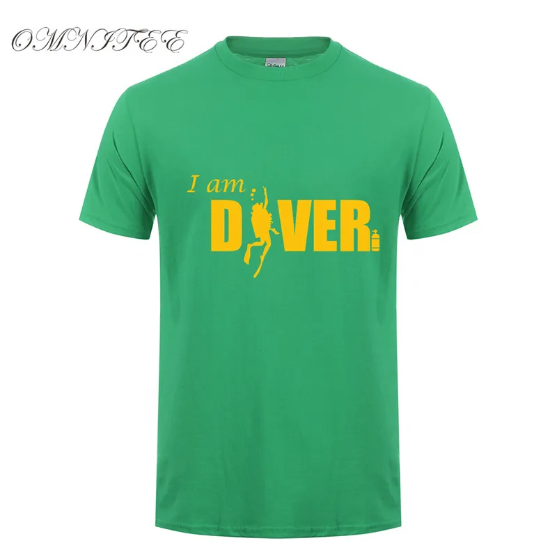 Omnitee забавная летняя я Diver футболка хлопковые топы с короткими рукавами для